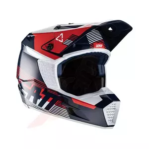 Helm Motorrad Cross Enduro Leatt GPX 3.5 V22 Aqua dunkelblau rot XL  - 1022010214