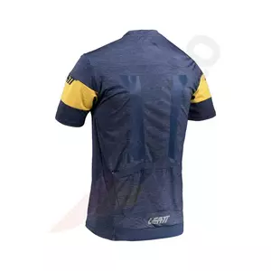 Leatt MTB marškinėliai 1.0 su užtrauktuku, tamsiai mėlyni, smėlio spalvos S-3
