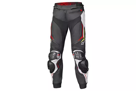 Pantaloni da moto in pelle Held Grind II nero/bianco/rosso 48-1