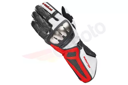 Held Phantom Pro gants de moto en cuir noir/blanc/rouge 6-1