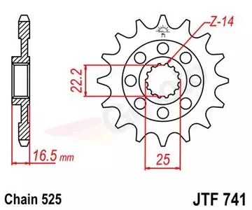 Vorderes Ritzel JR 2114 14z (JTF741.14) - 211414JR