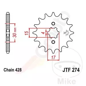 Zębatka przednia JR 274 15z (JTF274.15)