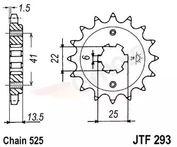Forreste tandhjul JR 293 15z (JTF293.15) - 29315JR