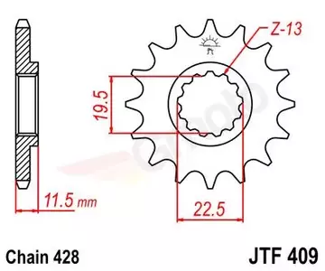 Främre kedjehjul JR 4101 15z (JTF409.15)