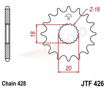 Pignone anteriore JR 426 14z (JTF426.14) - 42614JR