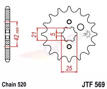 Pignone anteriore JR 569 16z (JTF569.16) - 56916JR