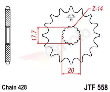 Pignon avant JR 577 15z (JTF558.15)-1
