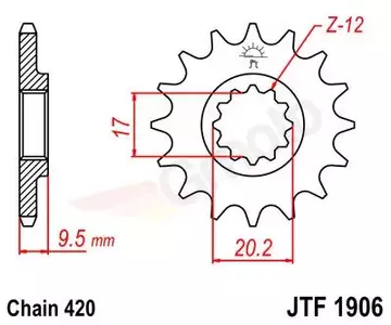 Pignone anteriore JR 7005 12z (JTF1906.12) - 700512JR