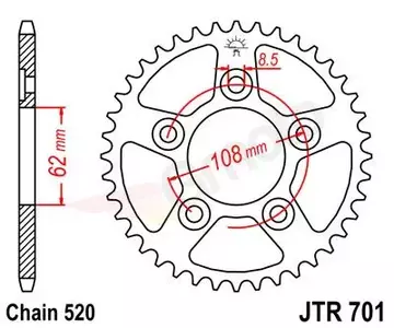 Zadné reťazové koleso JR 714 42z (JTR701.42) - 71442JRS