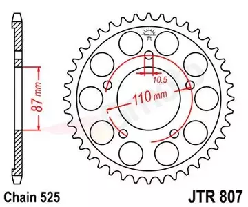 Bageste tandhjul JR 828 47z (JTR807.47) - 82847JR