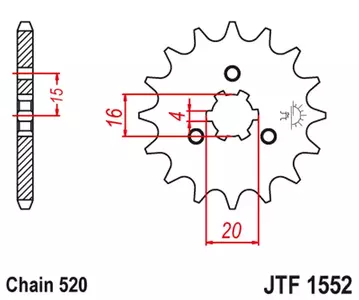 Prednji zobnik JT JTF1552.11, 11z, velikost 520 - JTF1552.11