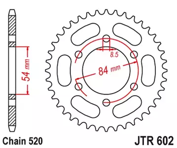Zębatka tył stalowa JT JTR602.44, 44z rozmiar 520 - JTR602.44