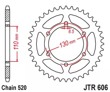 Zębatka tył stalowa JT JTR606.43, 43z rozmiar 520 - JTR606.43