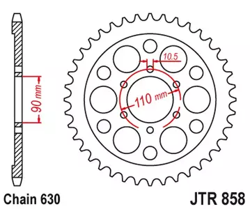 Čelični stražnji lančanik JT JTR858.35, 35z, veličina 630 - JTR858.35