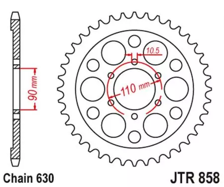 Zębatka tył stalowa JT JTR858.35, 35z rozmiar 630-2
