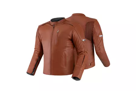 Kožna motociklistička jakna Shima Hunter+ 2.0 svijetlosmeđa 3XL-3