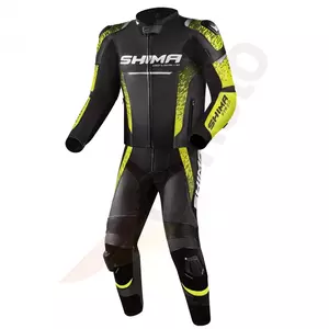 Shima STR 2.0 giacca da moto in pelle nera fluo 46-3