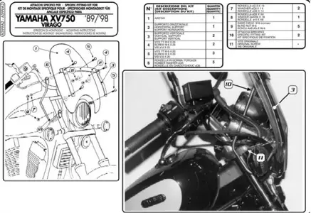 Kappa vindrutefäste AS71A Yamaha - AS71A