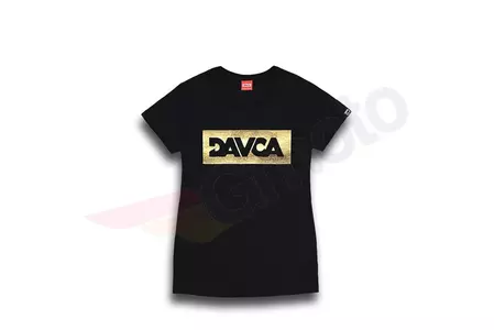 T-shirt feminina DAVCA logótipo dourado preto XL-1