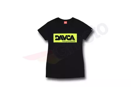 Dámske tričko DAVCA black fluo logo XS - TW-02-06-XS