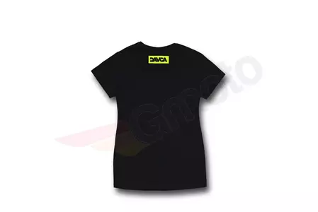 Sieviešu T-krekls DAVCA melns fluo logo XS-2