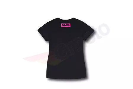 Moteriški marškinėliai DAVCA juoda rožinė logotipas XS-2