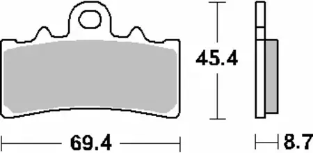 SBS 877DC KH606 Racing Dual Carbon zavorne ploščice, zlata barva-2