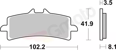 SBS 841DS-1 KH447 Racing Dual Sinter спирачни накладки, златист цвят-2