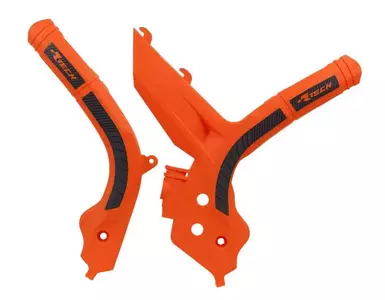 Osłony ramy komplet Racetech Bi-Material Grip kolor pomarańczowy czarny  - PRTKTMARNR2