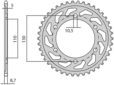 Sunstar oceľové zadné reťazové koleso SUNR1-8654-48 Yamaha R6 03-05 - 1-8654-48