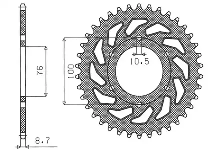 Sunstar baghjul i stål SUNR1-6223-42 Suzuki GS 1000 1100 GSX 1100E - 1-6223-42