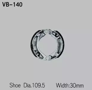 Bremsbacken Vesrah VB-VB-140S Honda XL 250R 82-87 XL 350R 84-86 - VB-140S