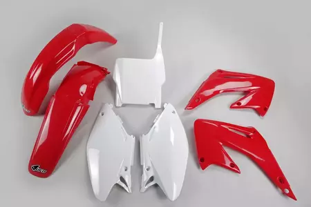 UFO plastik komplekt Honda CR 125 250 04 OEM (punane valge) - HOKIT102999