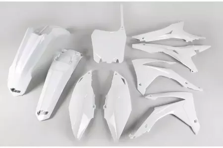 Plastik Satz Kit mit Lampenmaske UFO mit Luftfilerkappe Honda CRF 250R 14-17 CRF 450R 13-16 weiß - HOKIT122041