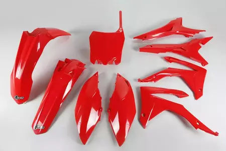 UFO plastikų rinkinys Honda CRF 250R 14-17 CRF 450R 13-16 su oro filtro dangteliu raudonos spalvos - HOKIT122070