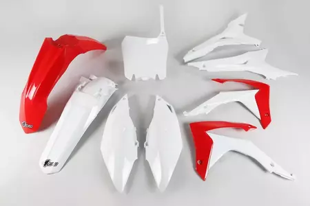 Set de materiale plastice UFO Honda CRF 250R 14-17 CRF 450R 13-16 cu capacul filtrului de aer OEM (roșu alb) - HOKIT122999