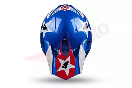 Kask motocyklowy Cross Enduro UFO Junior Boy Captain niebieski biały czerwony M-5