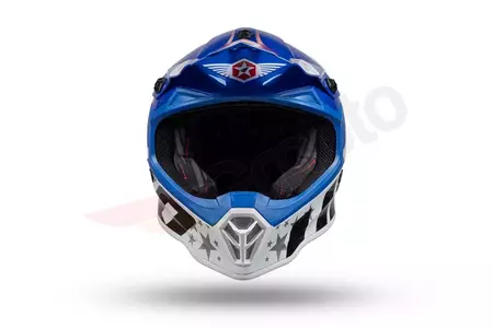 Kask motocyklowy Cross Enduro UFO Junior Boy Captain niebieski biały czerwony M-6