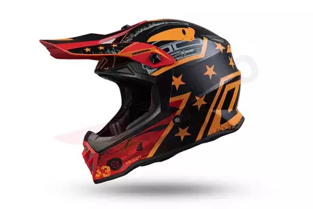Casco moto Cross Enduro UFO Junior Boy General nero arancio opaco S-1