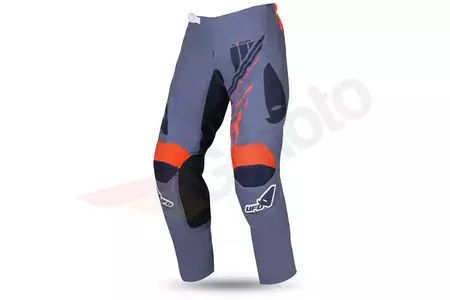 Pantalon moto cross enduro UFO Heron gris orange L - PI04493C52