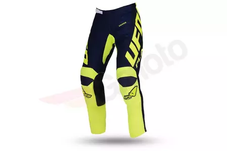 UFO Kimura Junior Kid pantalon moto cross enduro bleu jaune Neon 22-1