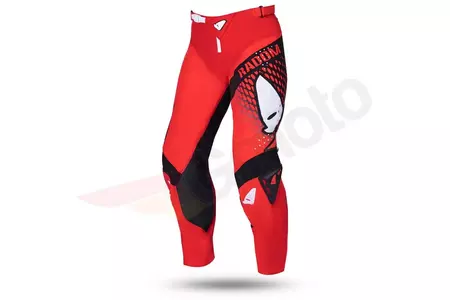 Pantalones moto cross enduro UFO Radom negro rojo L - PI04487B52