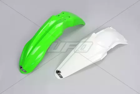 Aile avant + arrière UFO Kawasaki KXF 450 13 vert blanc - KAFK220E999