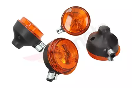 Blinker Set für Simson S50 S51 S70 MZ mit Haltern schwarz E-Prüfzeichen inkl. Glühbirnen-4