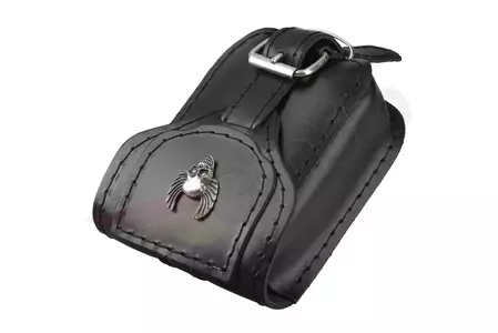 Чанта - кожен колан с джобна вратовръзка куфар с черепни крила-2