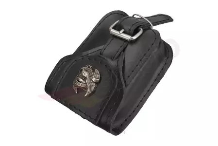 Mala de mão - bolsa de couro com bolso para cinto e gravata cinzenta-2