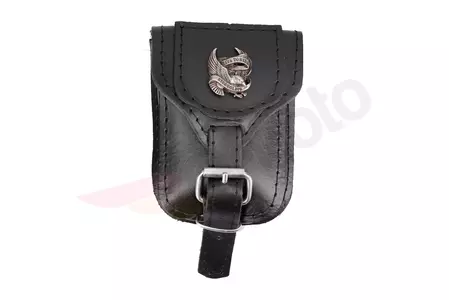 Handtasche - Leder Gürteltasche Krawatte Kofferraum grau-4