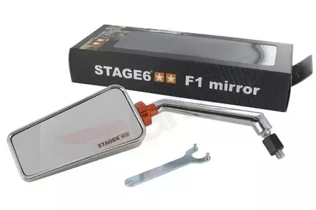 Chromované levé zrcátko Stage6 F1 Style M8 - S6-SSP630-2L/CR
