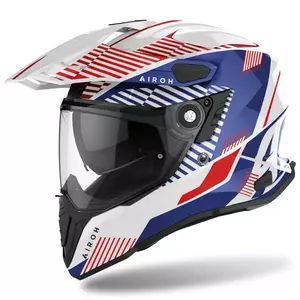 Airoh Commander Boost Weiß/Blau Gloss XS Motorrad Enduro Helm-1