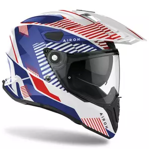 Airoh Commander Boost Weiß/Blau Gloss XS Motorrad Enduro Helm-2
